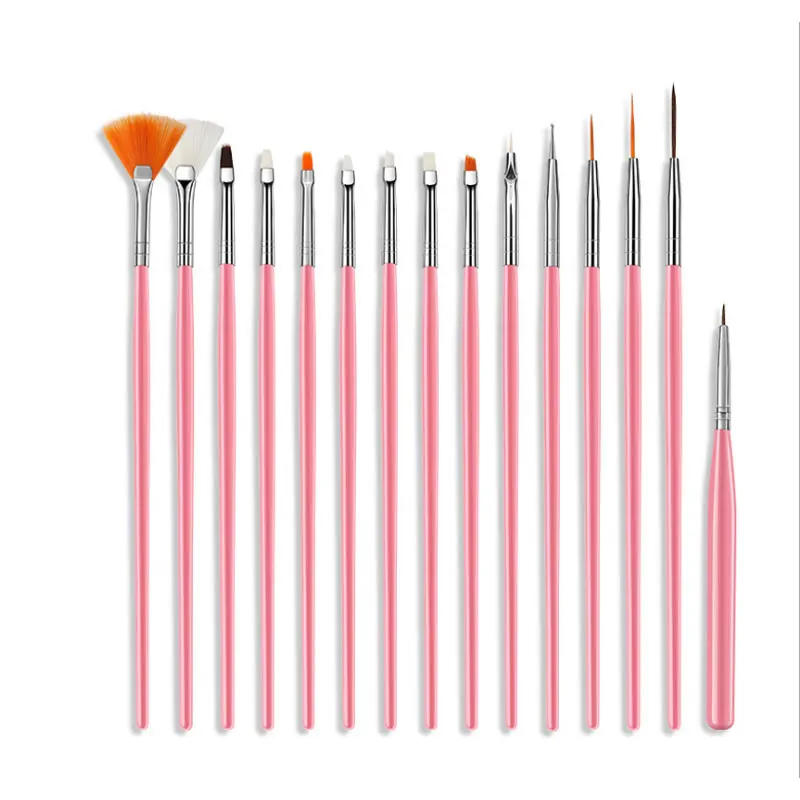 

15pcs Acrylic Nail Art Brush For Nail Gel Handle Builder Flower Painting Drawing Brush Manicure Gel Nail Accessories
