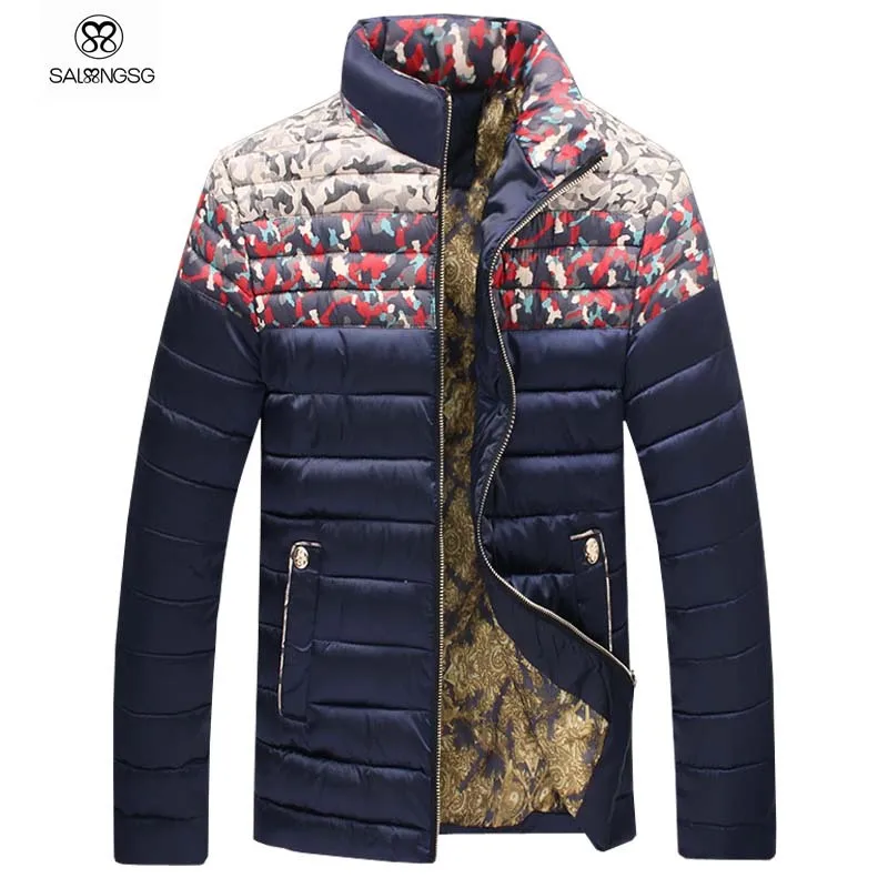 Plus Size 6XL Men Parka Jackets Military Camouflage Print Mens Down