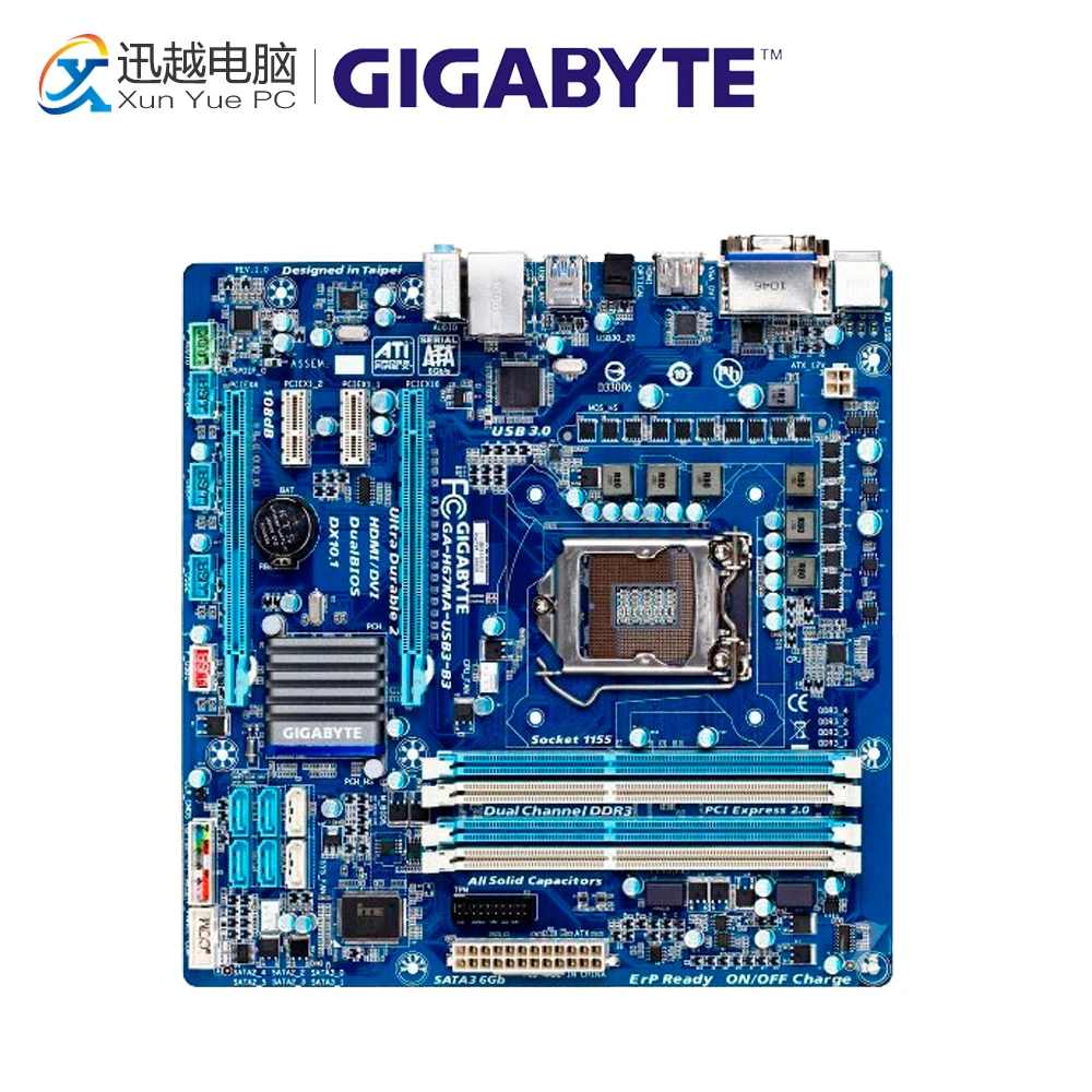 

Gigabyte GA-H67MA-USB3-B3 Desktop Motherboard H67MA-USB3-B3 H67 LGA 1155 i3 i5 i7 DDR3 32G