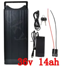 36 v 500 w батарея 36 V 14AH электрическая велосипедная батарея 36 V 15AH литиевая батарея 36 v задняя стойка батарея с хвостовым светом+ 42 V 2A зарядное устройство