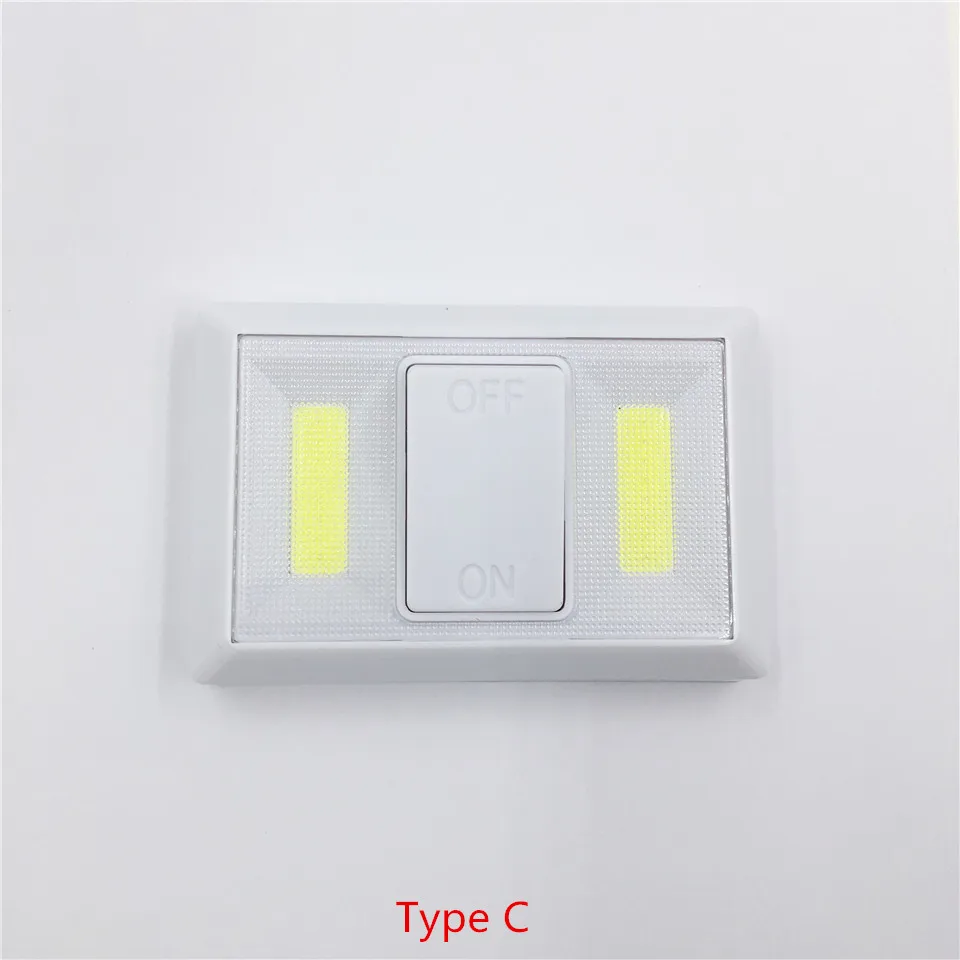 Прямая поставка AA батарея питание аварийный COB ночник для шкафа кабинетный гараж кемпинг Магнитный с лентой легко устанавливаемый Запасная лампа - Цвет: Type C