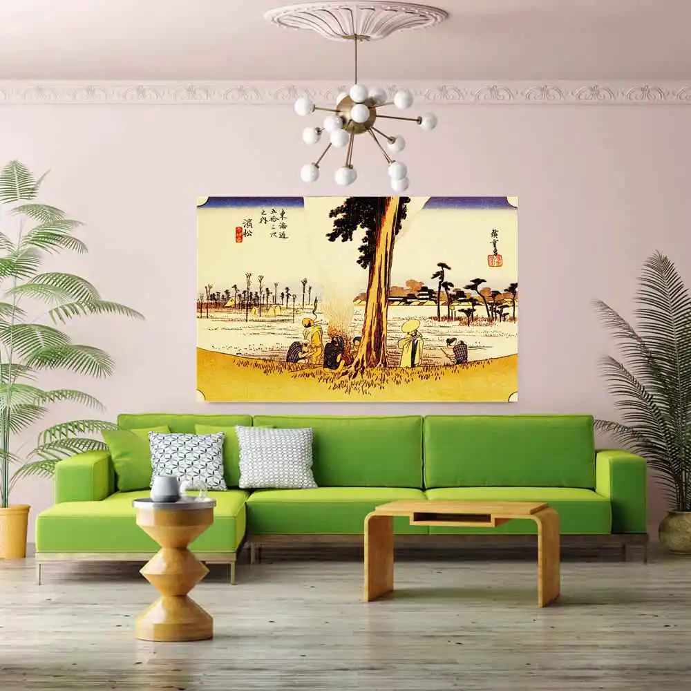 Japan Canvas Print Vintage Home Decoration Landscape Painting for Office Room Wall Art Japanese