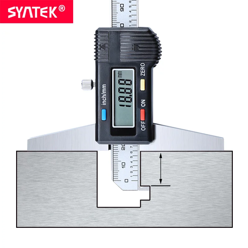Syntek 0 200 мм 8 &quotодиночный крюк цифровой глубина штангенциркуль микрометр из