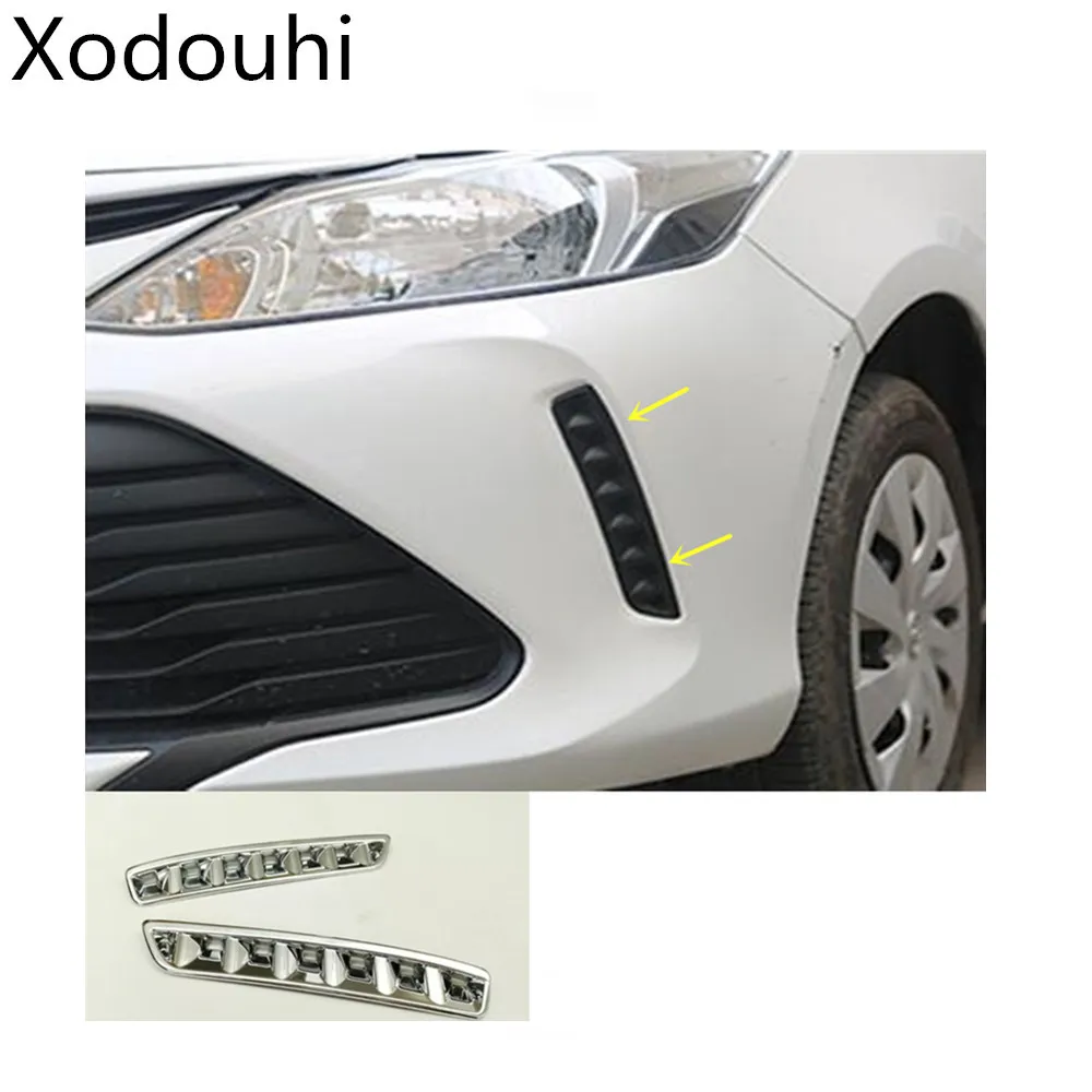 

car styling front fog light lamp frame styling ABS chrome cover trim part moulding For Toyota Vios/Yaris sedan 2017 2018 2019