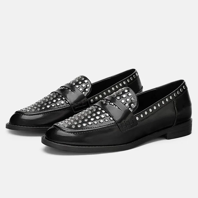 round toe vegan loafers