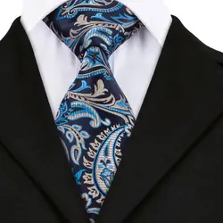 Популярный с изображением цветов и Pasiley Галстуки для Для мужчин шелк Для мужчин's галстук 8,5 см Ширина; классического фасона; синий Для
