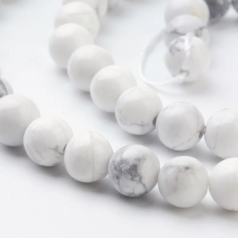 

Pandahall 4mm-14mmNatural Round White Howlite Stone Dyed Color Loose Spacer Beads for Jewelry Making DIY Bracelets & Necklaces