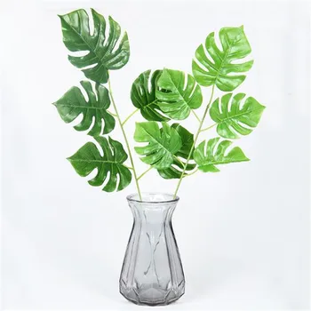 

20Pcs Fake Single Stem Monstera Leaf Green Color Simulation Greenery for DIY Flower Arrangement Wedding Background Decoration