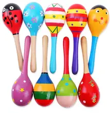 1pc bebê criança brinquedo bola de madeira areia martelo chocalho instrumento musical percussão infantil gyh(China)