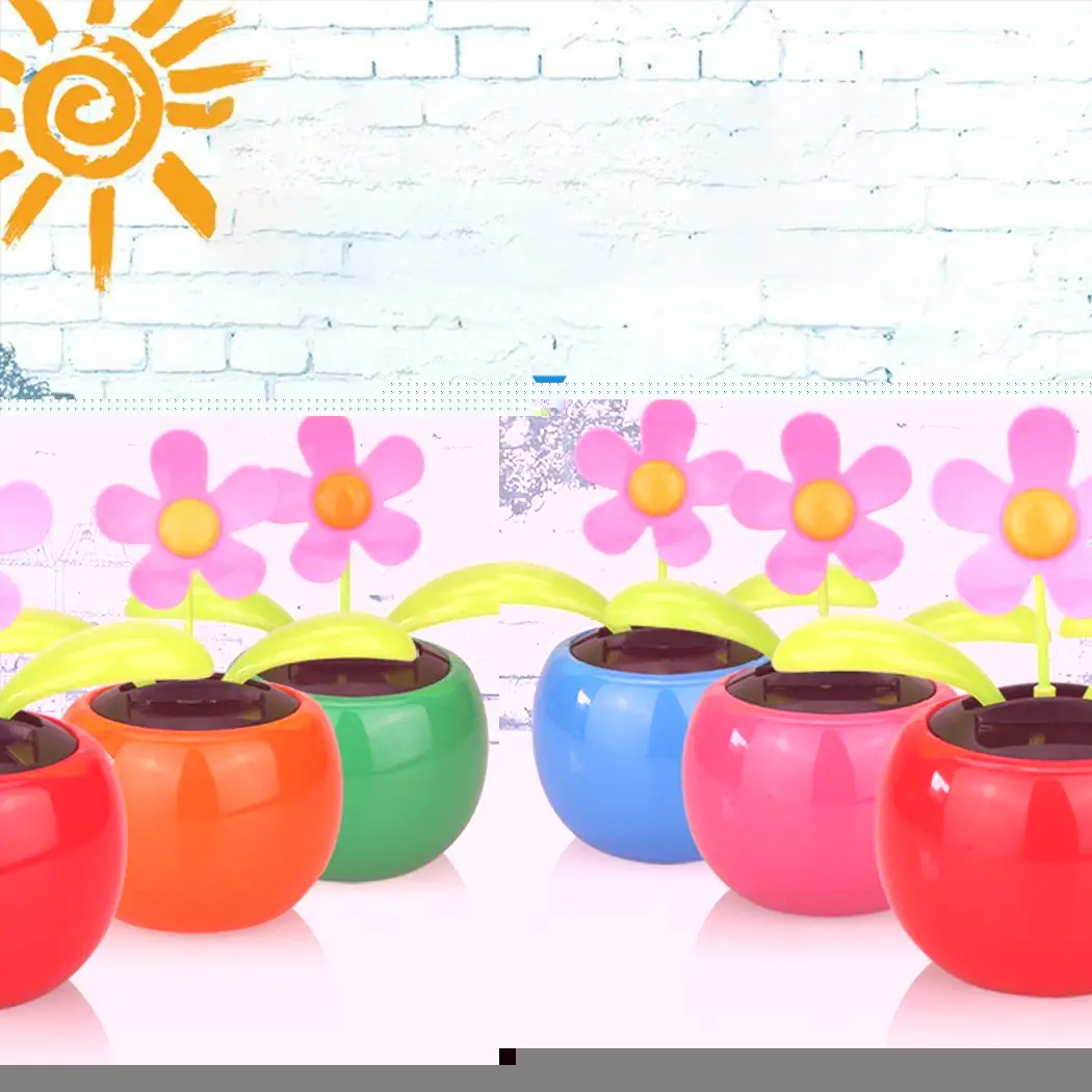 

Solar Power Automatic Swing Flower Car Dashboard Decor Interior Decoration Red General Ornament