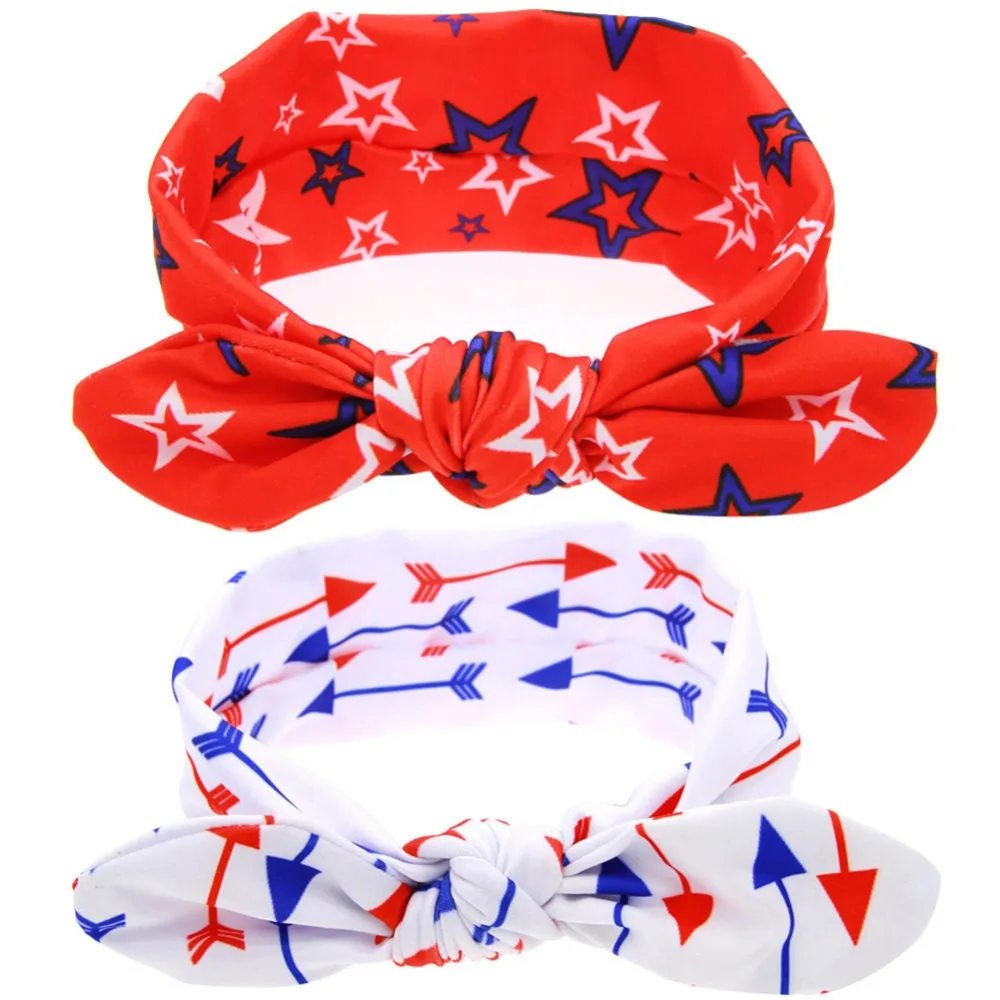 Baby Turban Head Wraps American Independence Day Top Knot Headband Red White and Headwrap | Украшения и аксессуары