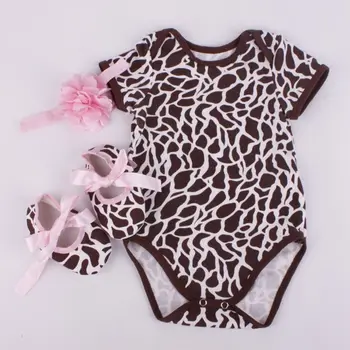 

Newborn Baby Funny Cute Casual One Piece T-shirt Climb Clothes Jumpsuit Deer Pattern 3 pieces a Set