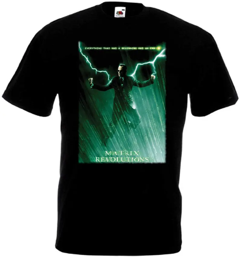 

Matrix Revolutions Movie Poster Men T Shirt Hip Hop Clothing Tshirts Sexy Girl T Shirts Black Of White T-Shirts For Men