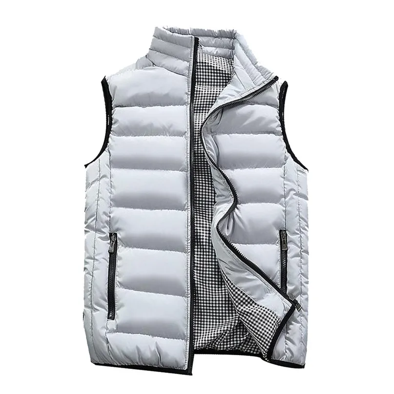 Vest Men New 2018 Autumn Winter Warm Sleeveless Jacket Army Waistcoat Men's Vest Fashion Hiking Coats down feather Thick #2O17#F (14)