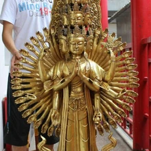 USPS в США S1716 7" Тибет Храм Бронзовый Свинка 1000 Руки Авалокитешвара кван юн Статуя Будды