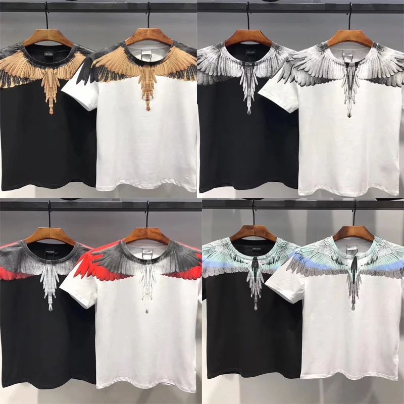 19ss Top Version Marcelo Burlon T Shirt Men Women Wings High Print Cotton Tees Justin Bieber kanye west Marcelo Burlon Tshirt