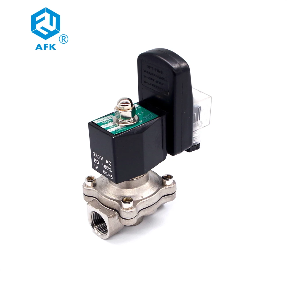 

Stainless steel N/C 1-1/4 inch hydraulic solenoid valve 220v ac with timer
