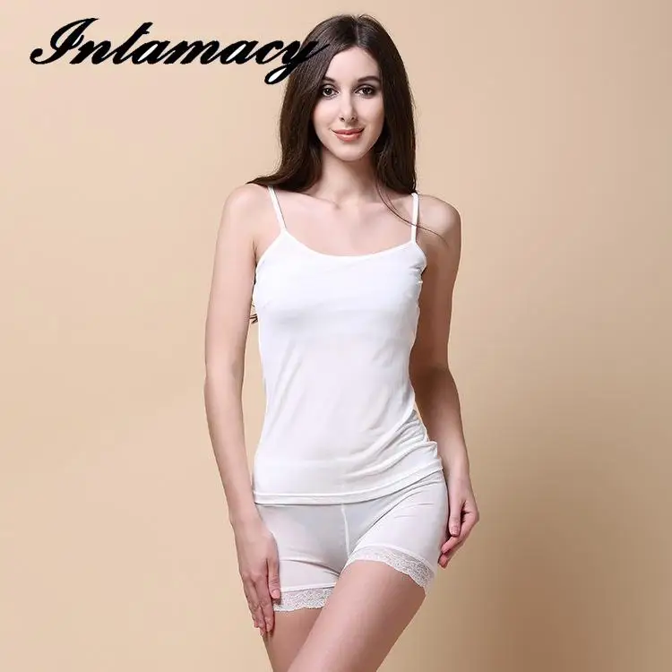

The Summer Lady Knitted 100% real Silk Blouse All-match Silky Comfortable Silk Vest Primer
