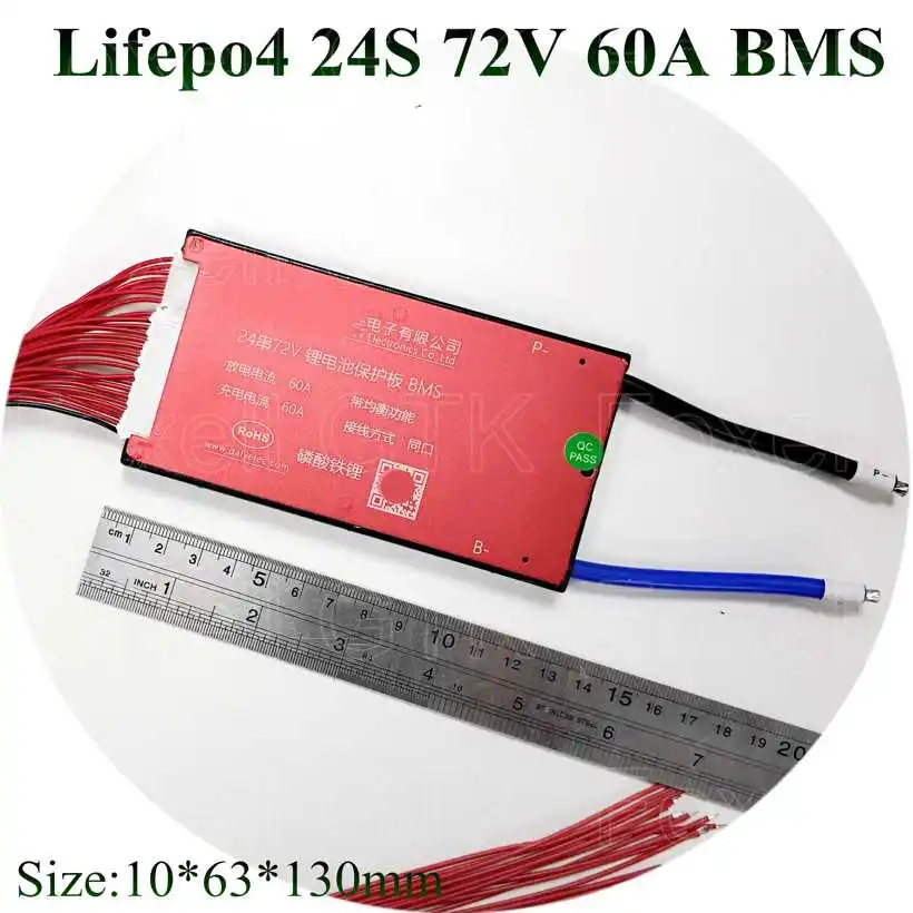 1 шт. комплект батарей Lifepo4 bms pcm 24s 60A 72 в контроллер 50A не bluetooth для 3 2 ebike электронные