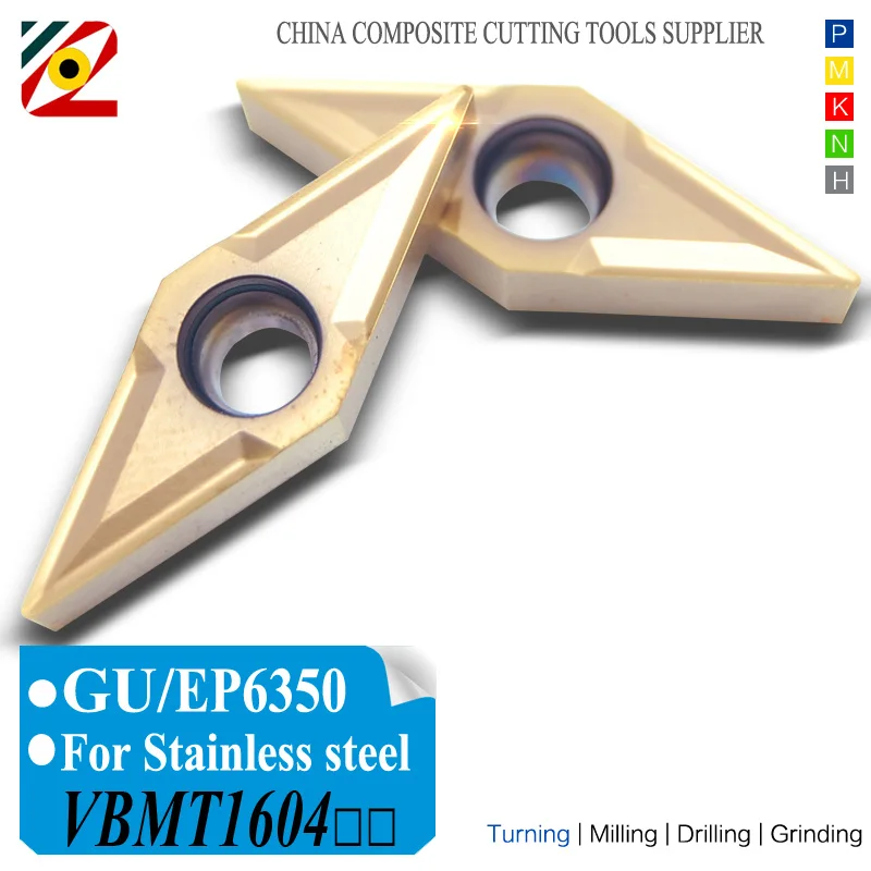 

EDGEV 10pcs CNC Lathe Tools Carbide Inserts VBMT160404 GU EP6350 or VBMT331 Tungsten Alloy Blade VBMT 160404 for Stainless Steel