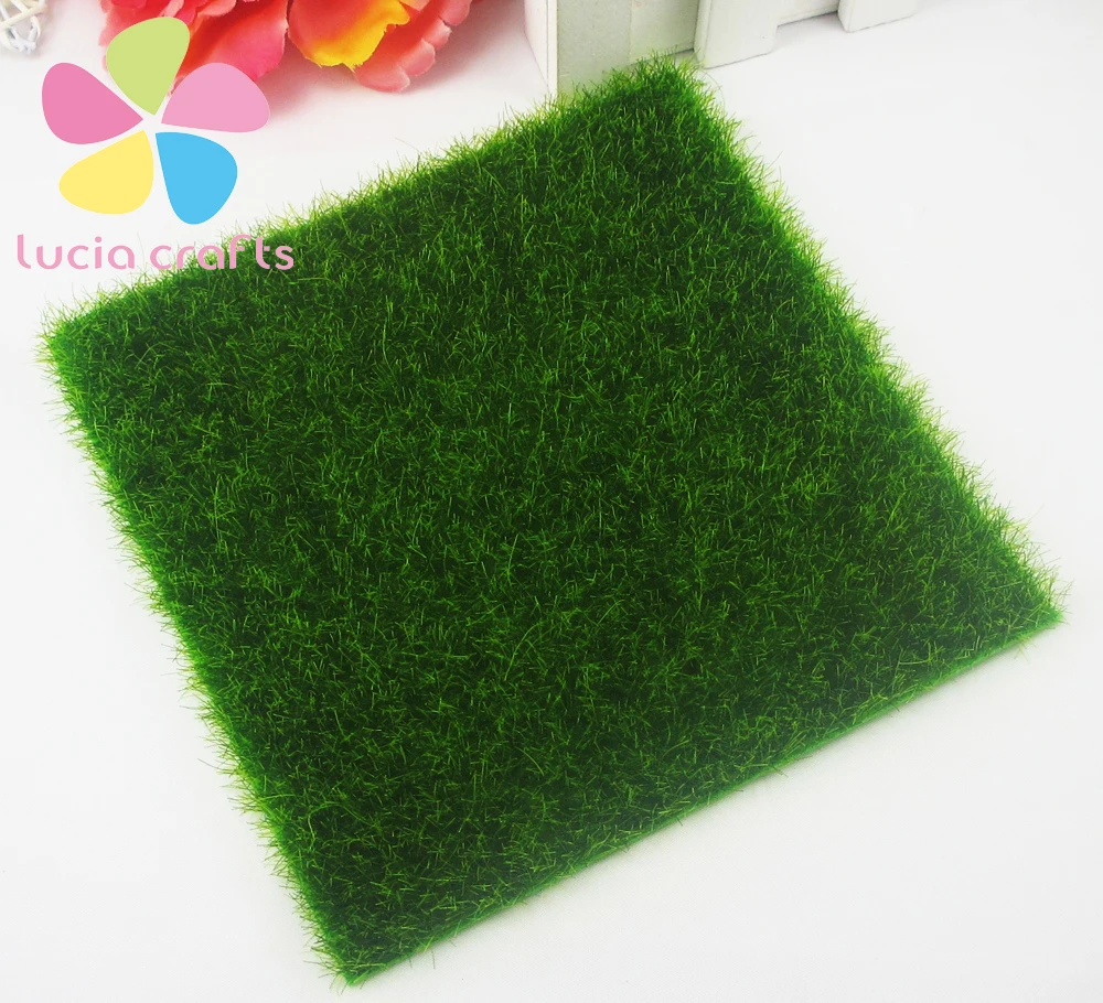

15*15cm Artificial Green Grass DIY Simulation Moss Garden Ornament decoration lawn micro landscape Craft 1piece/lot A0810