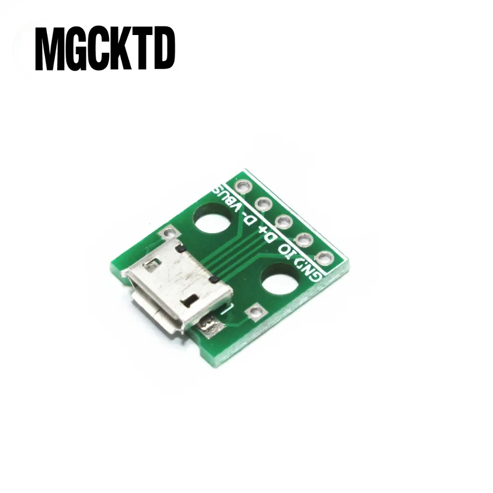 Новый 10 шт. MICRO USB Для DIP адаптера 5pin гнездовой разъем конвертер печатной платы