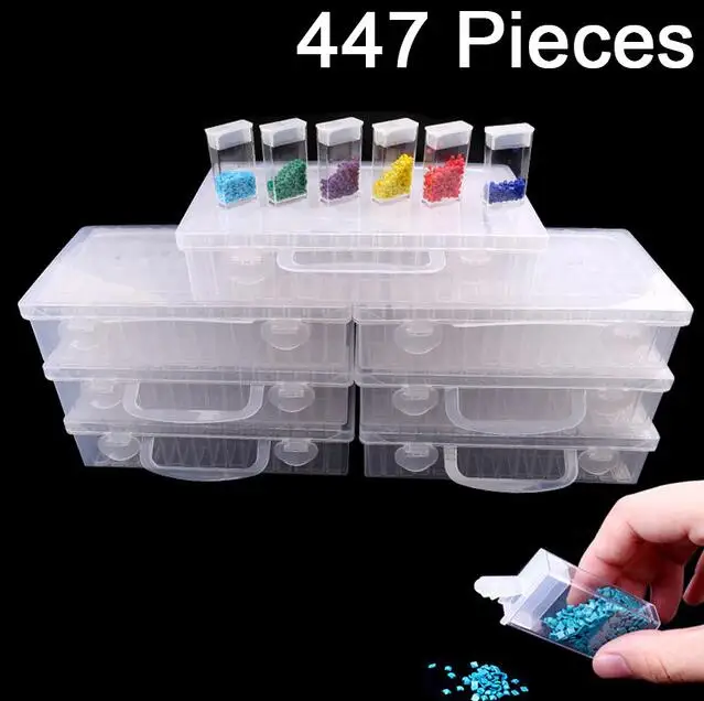 64 решетчатый прозрачный пластиковый ящик для хранения ювелирное сверло коробка для хранения алмазная вышивка аксессуары инструмент для алмазной живописи - Цвет: 447