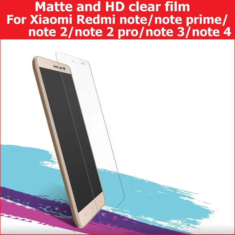 Матовая пленка и глянцевая для Xiaomi Redmi Note 2 3 4 /Note prime pro Защитная экрана