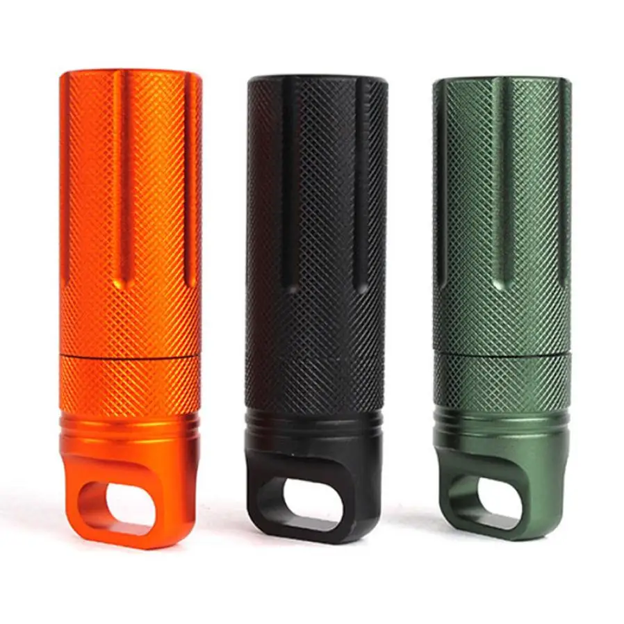 

Waterproof Large High Quality Aluminum Pill Box Case Bottle Holder 3 Colors Outdoor Container Keyring Aprr28