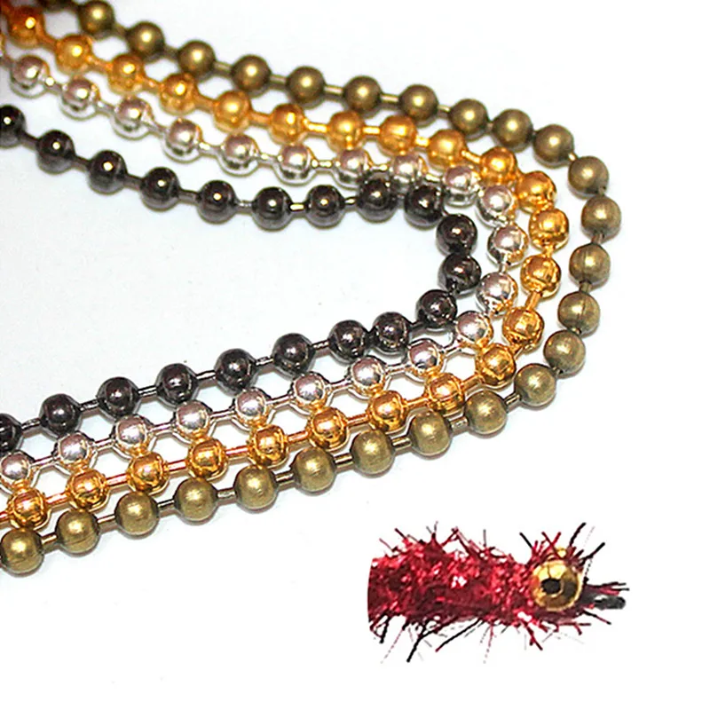 

2 meters/set dia 3.2mm colored metal material mini bead chain eyes fish eyes fly fishing lure fly tying materials