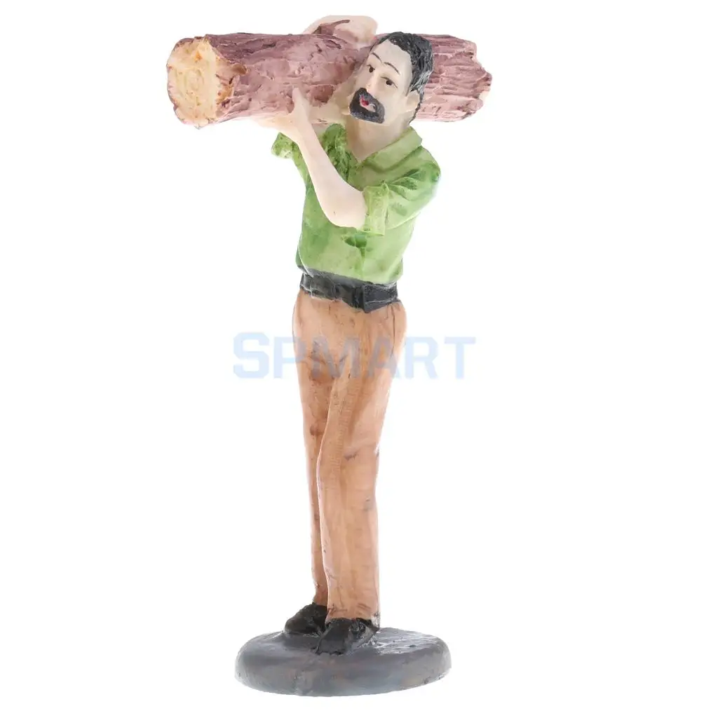 Sand Table Scene Woodcutter Timberjack Figure People Model for DIY Layout Landscape Scenery Diorama Accessory