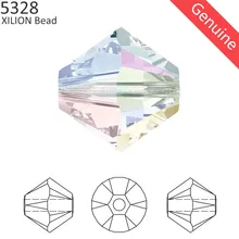 Оригинальные кристаллы от Swarovski 5328 XILION двухконусные бусины из Австрия свободные бусины Стразы для изготовления ювелирных изделий своими руками