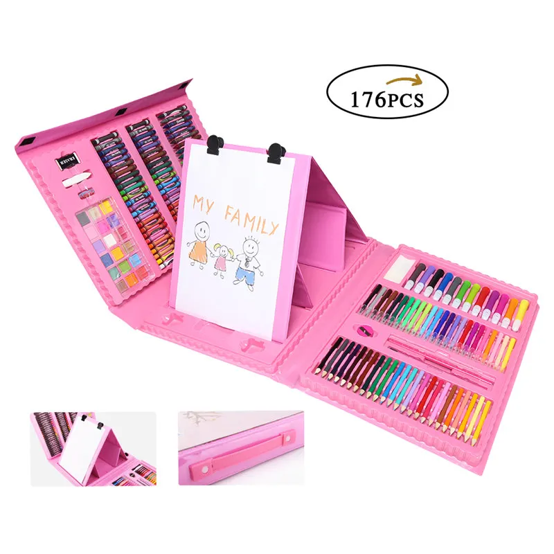 Preise 150 176 stücke Malerei Zeichnung Set Kreide Farbige Bleistifte Aquarelle Stifte Für Kinder Kinder Student Künstler Kunst Set Pinsel