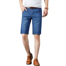 Большой Размеры Короткие Плюс Большой 36 38 40 летние горячие Бермуды джинсовые Капри Бриджи по колено Blue Jean Короткий Мужской, G815