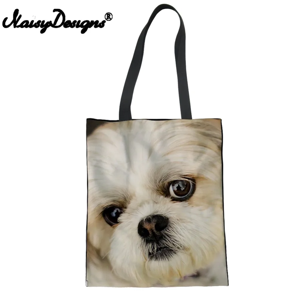 Noisydesigns Shih Tzu Dog Printed Simple Handbag Shopping For Women Female Summer Beach Shoulder Crossbody Tote Bag New Painting | Багаж и
