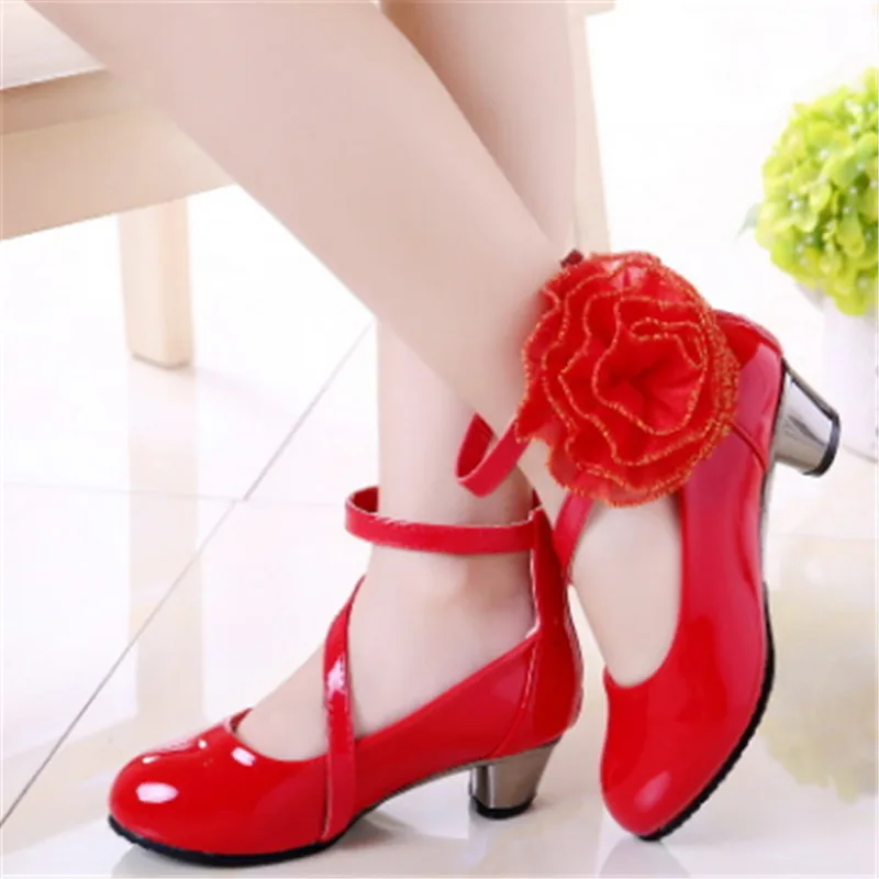 

New girls single shoes student girl high heel princess shoes size 26-36