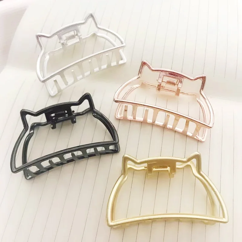 

Fashion Women Girl Large Hair Claw Clamps Small Hair Clip Hairpins Headwear Metal Cat Claws Clamps Accessories