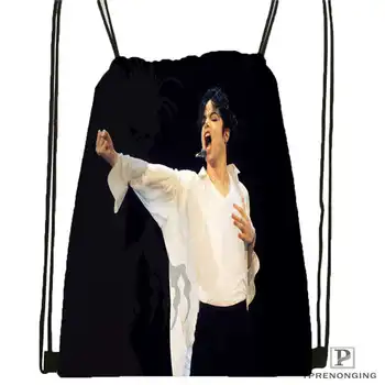 

Custom Michael Jackson@04 Drawstring Backpack Bag Cute Daypack Kids Satchel (Black Back) 31x40cm#20180611-02-64
