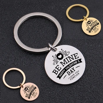 

For Valentine's Day Birthday Love Souvenir Gift Key Chain To Boyfriend Girlfriend Engraved "I Love You Forever"Keyring Jewelry