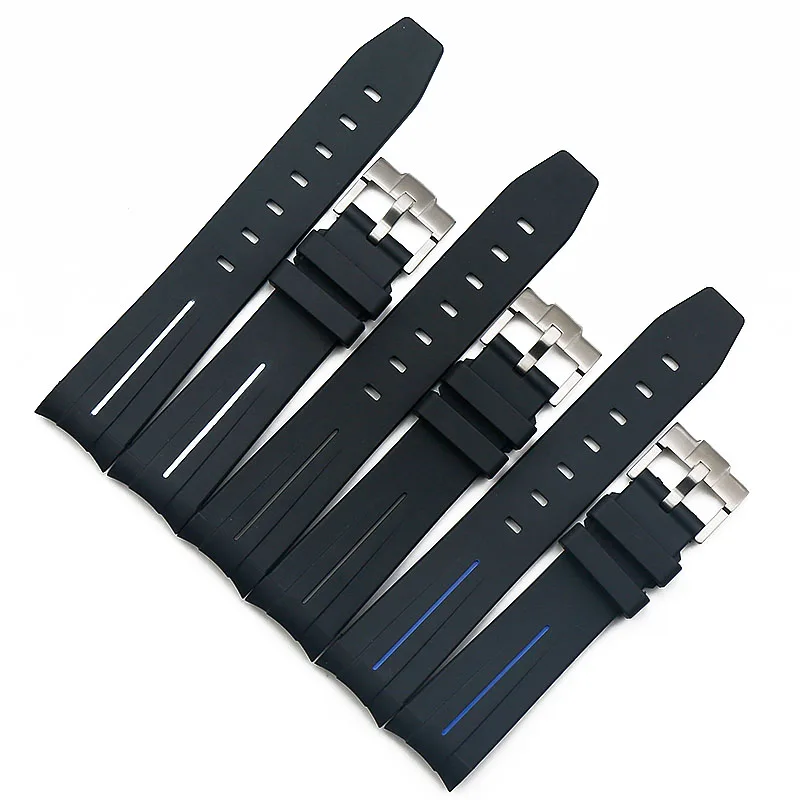 Silicone strap men's watch accessories pin buckle 20mm21mm for Rolex water ghost GMT rubber strap women's sports waterproof band