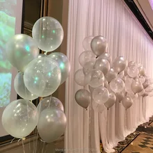 ФОТО 100pcs/lot transparent balloon  12 inch 2.8g round clear latex balloon  birthday  wedding party decoration free shipping