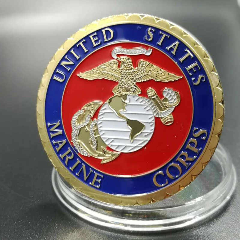 

5 pcs The US Corps Marine Vietnam Memorial coin Washington D. C badge gold plated Military family