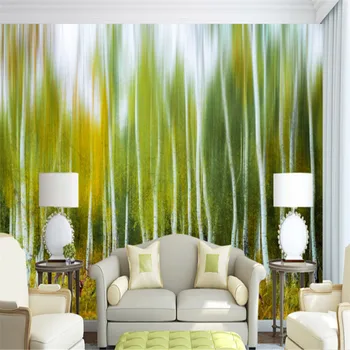 

wallpapers modern custom modern 3d photo high quality non-woven wall murals 3d white birch wood elk background wall home decor