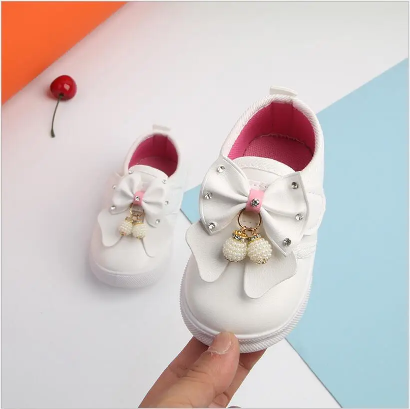 

0-2 Years Newborn Baby Fashion Soft Kids Children's Dance White Princess Shoes Spring Summer Toddler Girls Diamond Sneaker 20