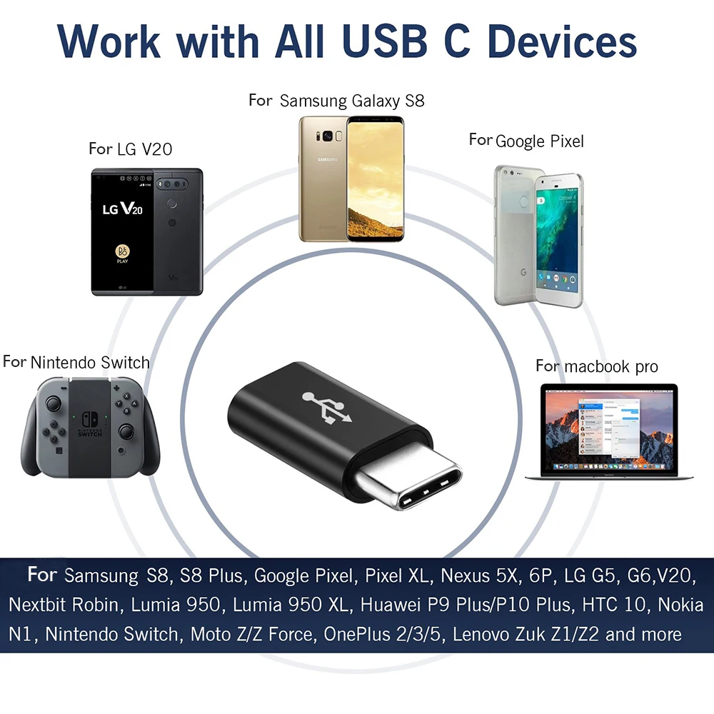 Hsmeilleur Тип C адаптер Micro USB к USB C конвертер кабель синхронизации данных и зарядки адаптер для samsung S10 A50 huawei P30 Pro P20