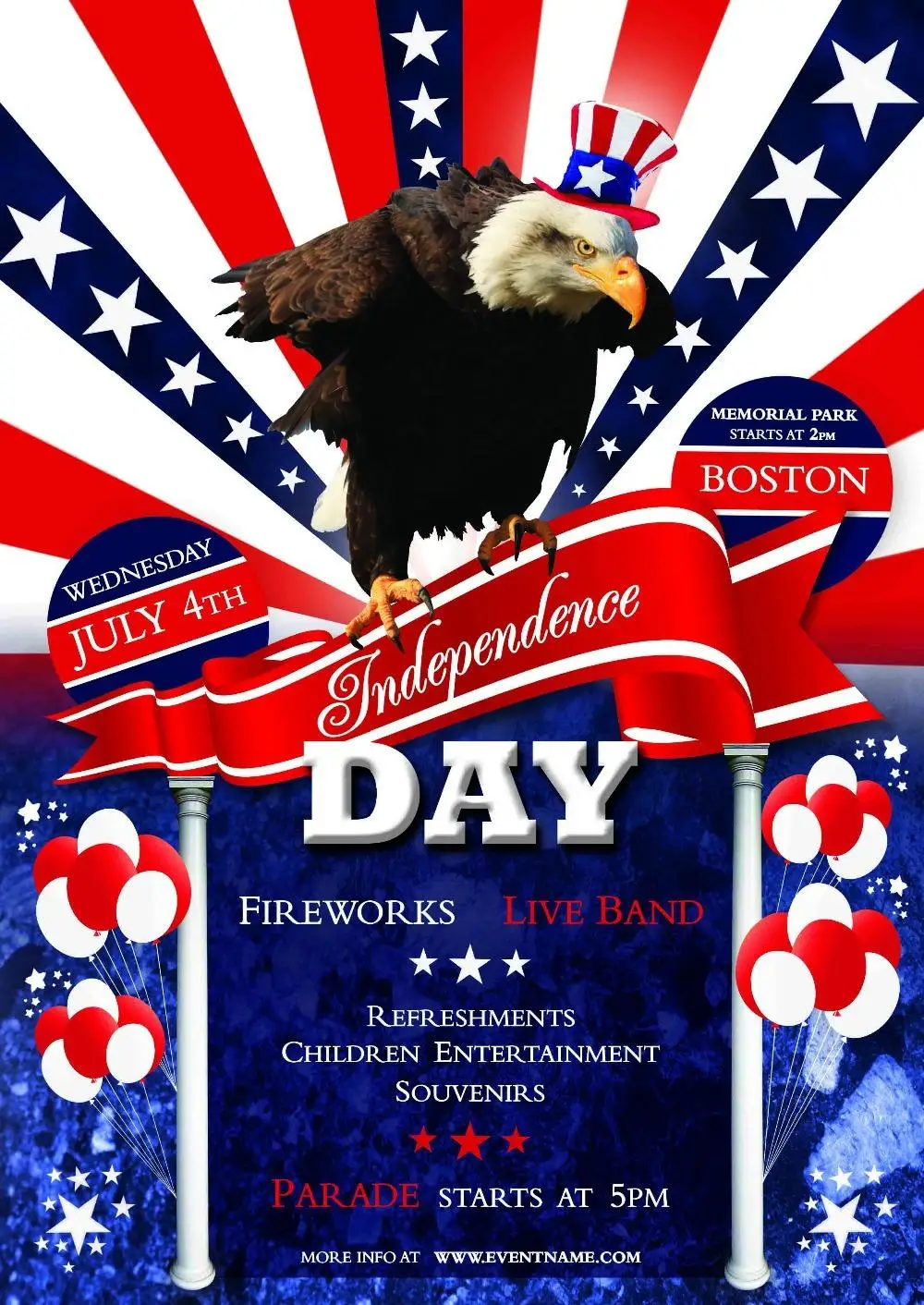 photography background 150cmx215cm(5ftx7ft) Independence Day Poster