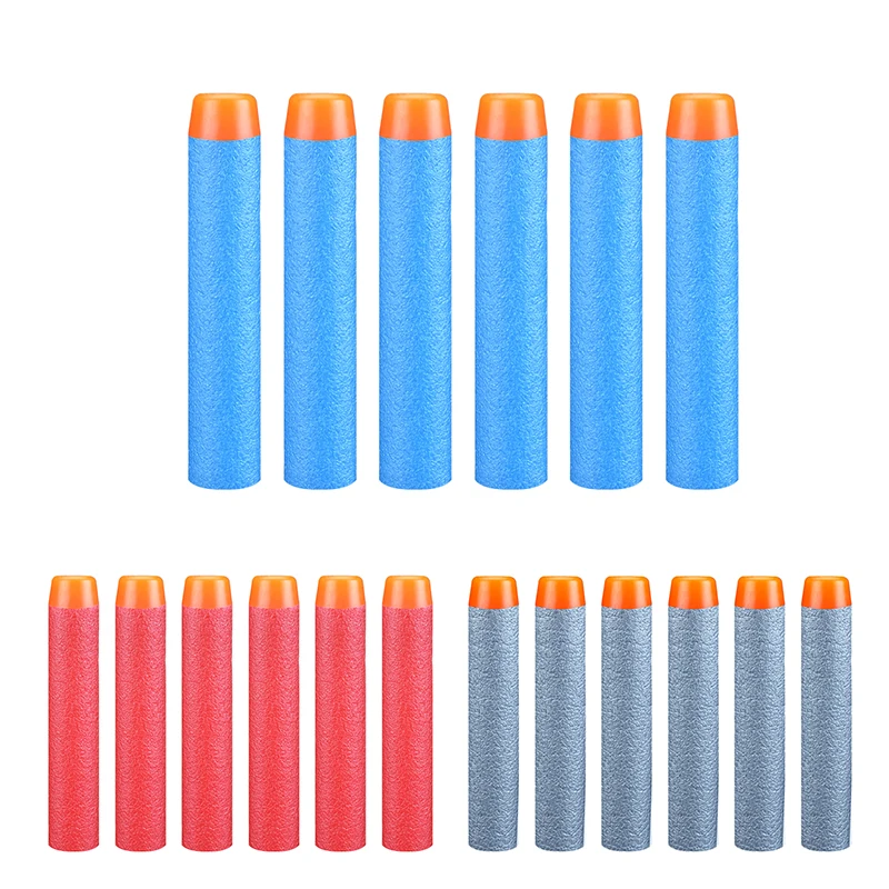 

10 PCS Soft Foam Refill Bullets Blue Red Color Darts Round Head Blasters For Nef Gun Accessories Bullet Clip for Nef Gun Toys