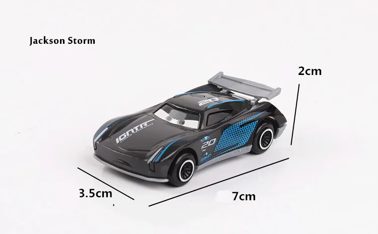 7 шт./компл. disney Pixar машина 3 Lightning McQueen Джексон Storm Материал Мак дядя грузовик 1:55 литья металла модель автомобиля