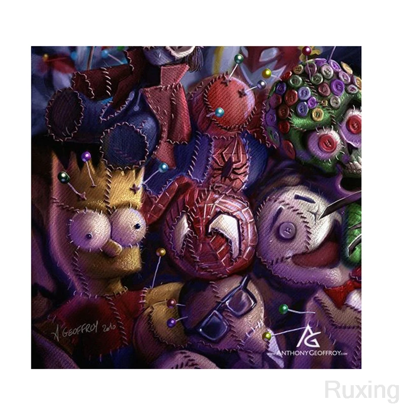 

Full Square Diamond Painting Cartoon"puppet"collection Decoration Home 5D DIY Diamond Embroidery Mosaic Halloween decoration