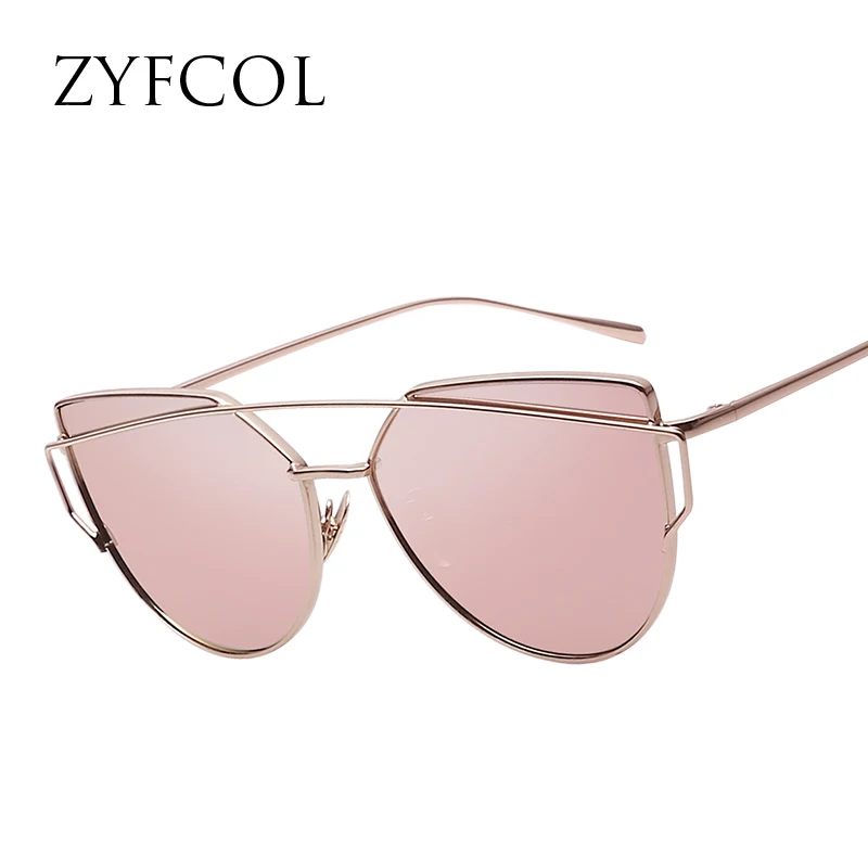 ZYFCOL Cat Eyes Women s Sunglasses For Women Summer Style Vintage Sun glasses Woman Double Deck
